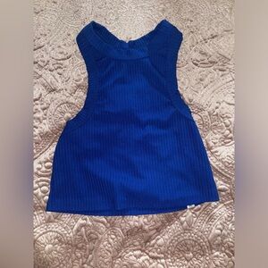 Blue ribbed tank